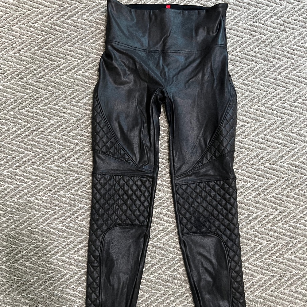 Spanx Faux Leather Quilted Legging